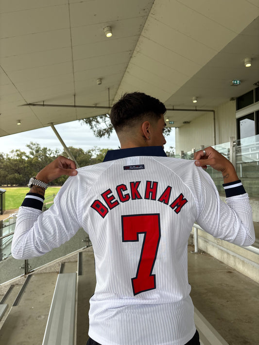 England 1998 Home Long Sleeve Retro (BECKHAM #7)